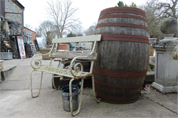 Garden Bench, Oak Barrel